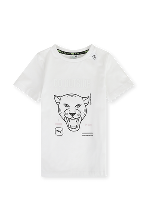 גילאי 4-16 חולצת ספורט פומה פליי לבנה PUMA KIDS