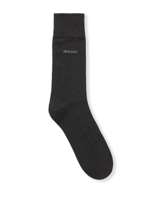 George Regular Length Logo Socks in Charcoal BOSS