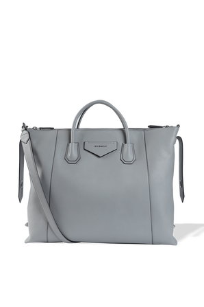 Antigona LG Soft Bag in Pearl Grey Leather GIVENCHY