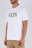 חולצת טי לבנה עם לוגו רקום VALENTINO