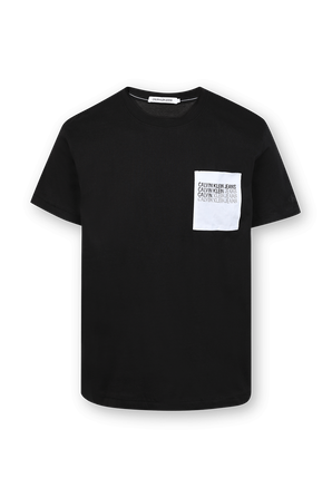 חולצת טי עם לוגו חוזר בצבע שחור CALVIN KLEIN