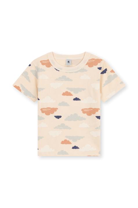 חולצת טי בהדפס עננים - גילאי 6-12 PETIT BATEAU