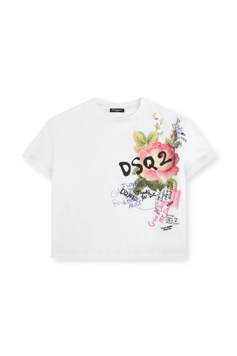 חולצת טי עם הדפס גרפיטי - גילאי 4-16 DSQUARED2 KIDS
