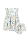גילאי 3-12 חודשים שמלה פרחונית עם תחתונים תואמים PETIT BATEAU