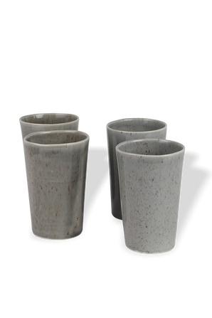 Doppio Set - 4 Tall Coffee Mugs in Grey MICHAL GELBARD
