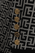 ז'קט מונוגרמי בגווני לבן ושחור עם כפתורי זהב BALMAIN