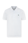 חולצת פולו לבנה עם לוגו LACOSTE