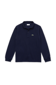 חולצת פולו ארוכה עם לוגו בגוון כחול כהה- גילאי 1-16 LACOSTE KIDS