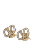 תמונה קידמית של עגילי קריסטלים