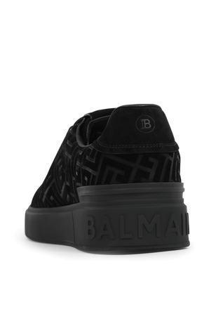 נעלי סניקרס עם הדפס מונוגרמי בגוון שחור BALMAIN