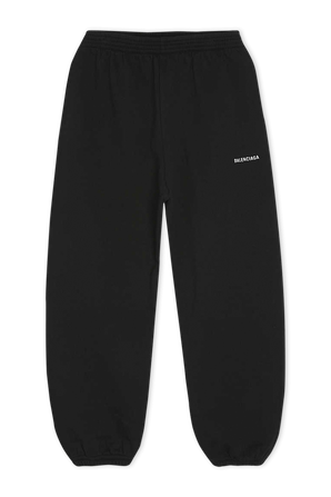 גילאי 2-10 מכנסי גוגר בצבע שחור עם לוגו לבן BALENCIAGA KIDS