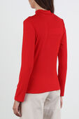 תמונת דוגמן אחורית של חולצת צווארון גולף בצבע אדום