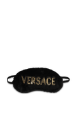 כיסוי עיניים שחור פרוותי עם לוגו מנצנץ VERSACE HOME