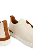 נעלי סניקרס מעור מגורען ברכיסה נמוכה ZEGNA