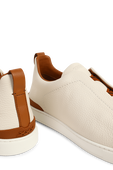 נעלי סניקרס מעור מגורען ברכיסה נמוכה ZEGNA