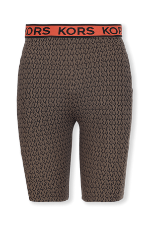 טייץ ספורט עם הדפס לוגומאני בגווני חום ואדום MICHAEL KORS