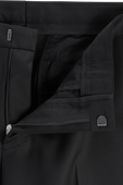תמונה אחורית של Wave Extra Slim Fit Pants in Black Wool