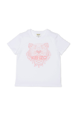 גילאי 8-12 חולצת טי לבנה עם סמל הנמר KENZO KIDS