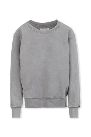 סווטשירט ארוך עם צווארון מעוגל בגוון אפור וינטג'י LES TIEN