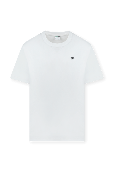 חולצת טי לבנה עם רקמת לוגו