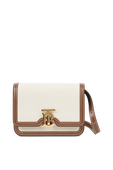 Small Two-Tone Canvas and Leather Bag in Brown BURBERRY