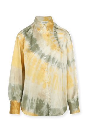 Oversize Button Down Shirt in Yellow Tie-Dye ELLE SASSON