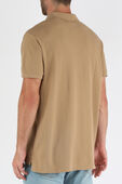 תמונת דוגמן אחורית של Short Sleeve Knit Polo Shirt in Brown