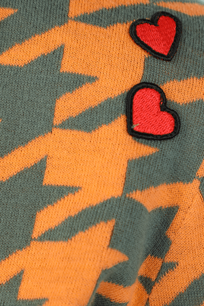 סריג צווארון V בצבע כתום FRED PERRY