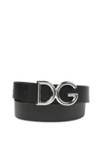 תמונה קידמית של DG Logo Belt in Black Leather