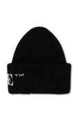 כובע גרב מצמר עם כיתוב ממותג בגוון שחור OFF WHITE