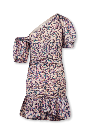 שמלת מיני א-סימטרית עם הדפס גרפי ISABEL MARANT