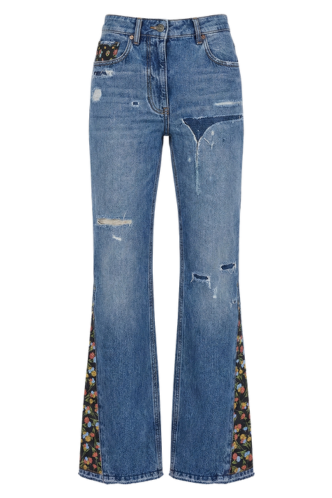 מכנסי ג׳ינס בגזרת פלר VALENTINO