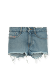 מכנסי ג'ינס קצרים עם אמרות פרומות DIESEL