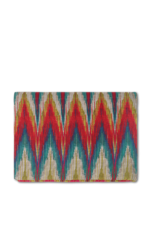 לס אותומאנס X מתיו וויליאמסון מפת שולחן דקורטיבית זיגזג בגווני כחול אדום וצהוב LES OTTOMANS