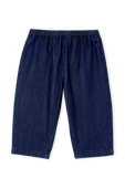 מכנסיים בגוון כחול ג'ינס כהה - גילאי 3-12 חודשים PETIT BATEAU