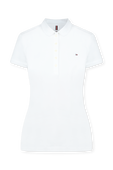 חולצת פולו לבנה עם לוגו רקום TOMMY HILFIGER