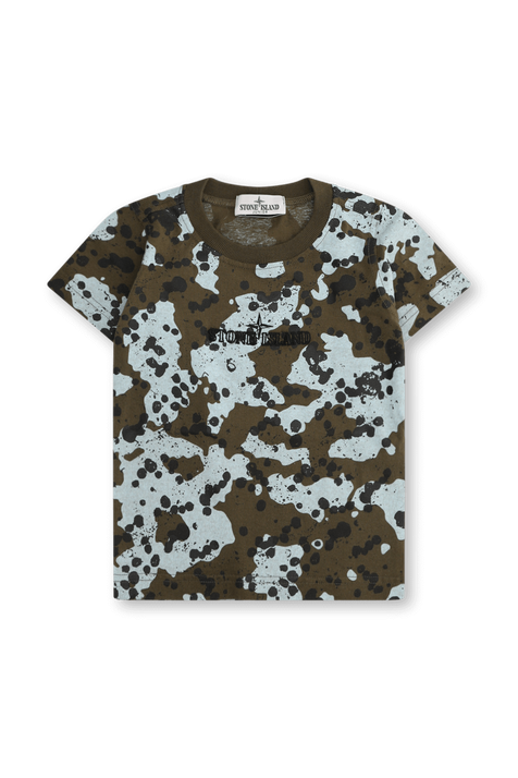 חולצת טי עם הדפס צבאי- גילאי 6-8 STONE ISLAND KIDS
