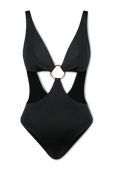 תמונה קידמית של One Piece Swimsuit With Ring in Black