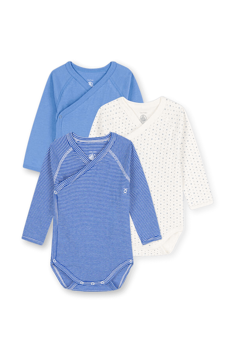 מארז שלושה בגדי גוף מעטפה - גילאי NB-12 חודשים PETIT BATEAU