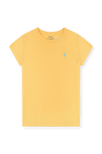 גילאי 5-6 חולצת טי צהובה עם לוגו רקום POLO RALPH LAUREN KIDS