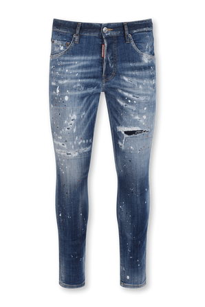 מכנסי ג'ינס סקיני עם כתמי צבע בשטיפה בינונית DSQUARED2