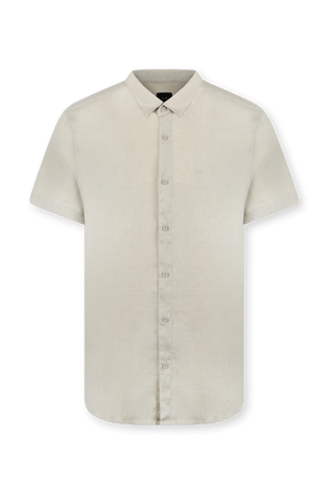 חולצת פשתן קצרה בגוון בז' ARMANI EXCHANGE