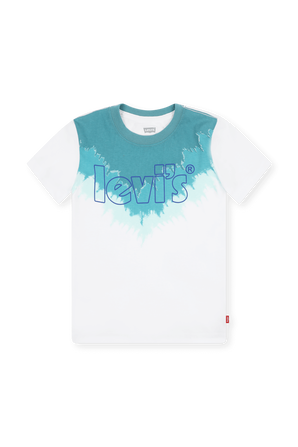 גילאי 8-16 חולצת לוגו טי לבנה עם הדפס LEVI`S KIDS