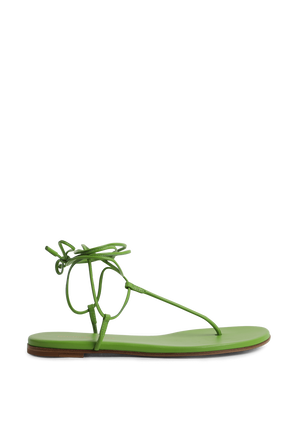 סנדלים עם רצועת קרסול בגוון ירוק GIANVITO ROSSI