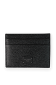 תמונה קידמית של Logo Leather Card Holder in Black