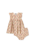 שמלה פרחונית צבעונית עם תחתונים - 18-36 חודשים PETIT BATEAU