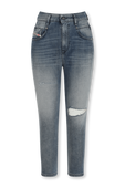 מכנסי ג'ינס בויפרנד עם קרע בשטיפה בהירה DIESEL