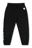 גילאי 4-16 מכנסי טרנינג שחורים עם לוגו DSQUARED2 KIDS