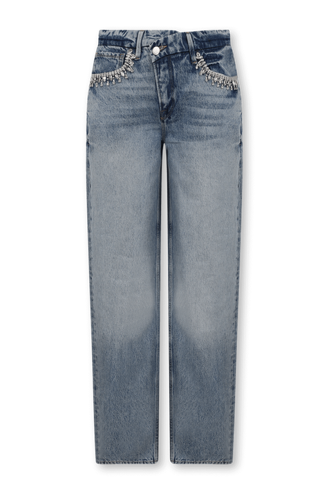מכנסי ג'ינס גוד 90 עם קריסטלים