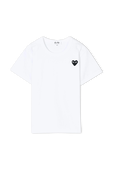 גילאי 2-6 חולצת טי בלבן עם מיני לוגו PLAY שחור COMME des GARCONS KIDS